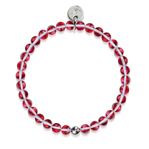 Lune de sang | Argent | Bracelet de perles de verre galaxie